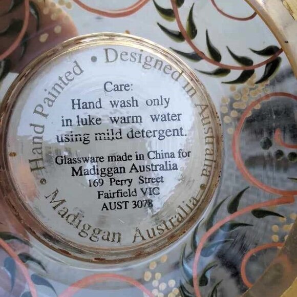 Vintage Hand Painted Madiggan Australia Glass Votives on Onyx/Marble stands - Picture 7 of 7